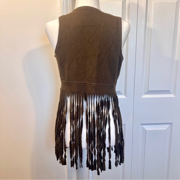 Vintage Fringe Brown Vest - Picture 4 of 10